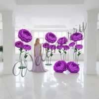 Аренда ростовых цветов из бумаги "Пионы сиреневые"